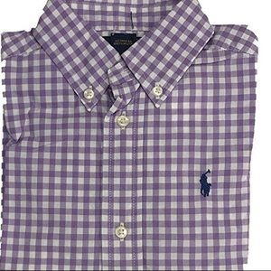 Purple and white polo